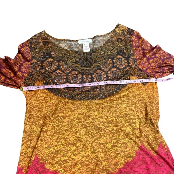 Sundance long sleeve color block T shirt size small semi sheer bohemian fall - Picture 6 of 6